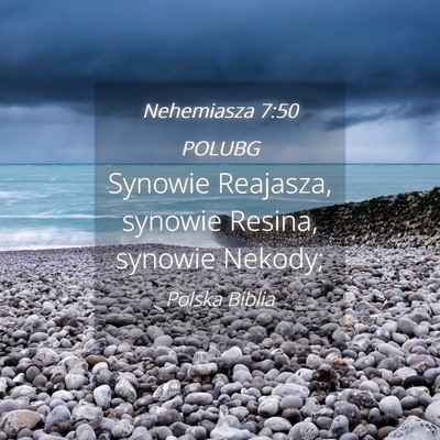 Picture 04 - Nehemiasza 7:50 POLUBG - Synowie Reajasza, synowie Resina, synowie - Bible Verse Picture