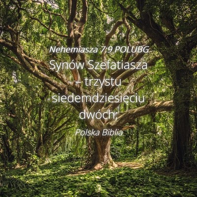 Picture 04 - Nehemiasza 7:9 POLUBG - Synów Szefatiasza – trzystu siedemdziesięciu - Bible Verse Picture