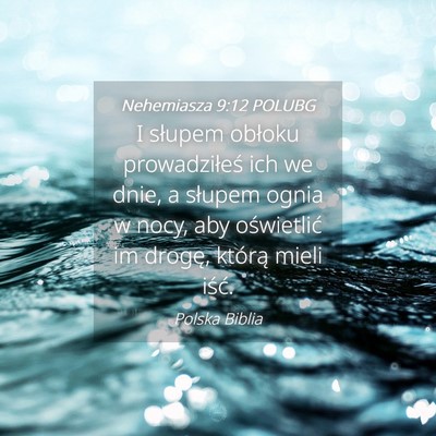 Picture 04 - Nehemiasza 9:12 POLUBG - I słupem obłoku prowadziłeś ich we dnie, a - Bible Verse Picture