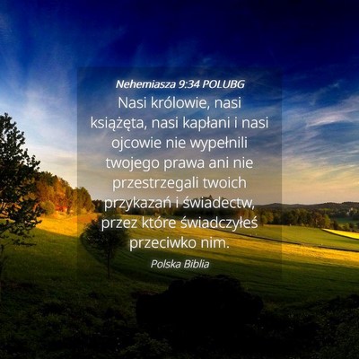 Picture 04 - Nehemiasza 9:34 POLUBG - Nasi królowie, nasi książęta, nasi kapłani i - Bible Verse Picture