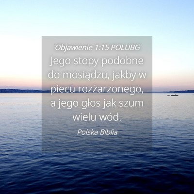 Picture 04 - Objawienie 1:15 POLUBG - Jego stopy podobne do mosiądzu, jakby w piecu - Bible Verse Picture
