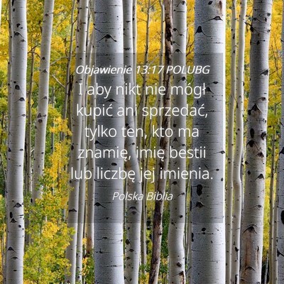 Picture 04 - Objawienie 13:17 POLUBG - I aby nikt nie mógł kupić ani sprzedać, tylko - Bible Verse Picture