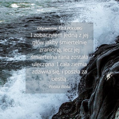 Picture 04 - Objawienie 13:3 POLUBG - I zobaczyłem jedną z jej głów jakby - Bible Verse Picture