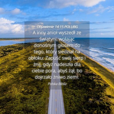 Picture 04 - Objawienie 14:15 POLUBG - A inny anioł wyszedł ze świątyni, wołając - Bible Verse Picture