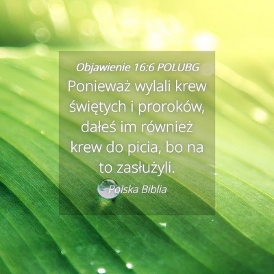 Picture 04 - Objawienie 16:6 POLUBG - Ponieważ wylali krew świętych i proroków, - Bible Verse Picture