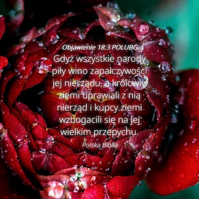 Picture 04 - Objawienie 18:3 POLUBG - Gdyż wszystkie narody piły wino zapalczywości - Bible Verse Picture