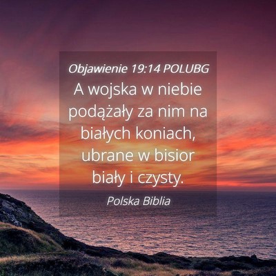 Picture 04 - Objawienie 19:14 POLUBG - A wojska w niebie podążały za nim na białych - Bible Verse Picture