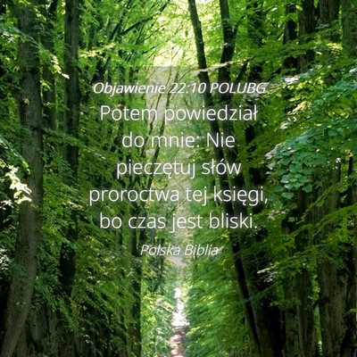 Picture 04 - Objawienie 22:10 POLUBG - Potem powiedział do mnie: Nie pieczętuj słów - Bible Verse Picture