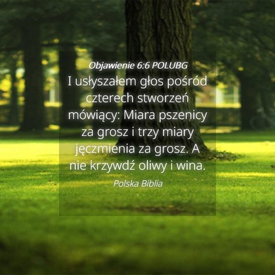 Picture 04 - Objawienie 6:6 POLUBG - I usłyszałem głos pośród czterech stworzeń - Bible Verse Picture