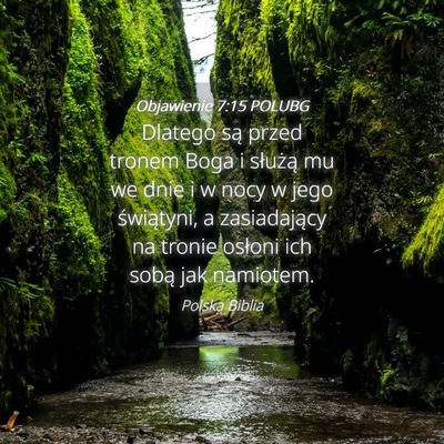 Picture 04 - Objawienie 7:15 POLUBG - Dlatego są przed tronem Boga i służą mu we - Bible Verse Picture