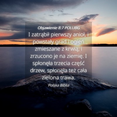 Picture 04 - Objawienie 8:7 POLUBG - I zatrąbił pierwszy anioł, i powstały grad i - Bible Verse Picture