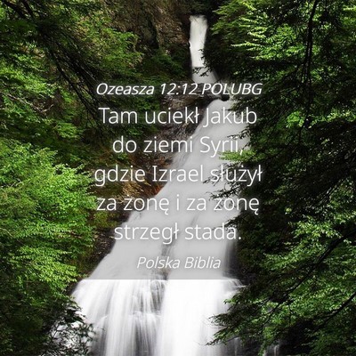 Picture 04 - Ozeasza 12:12 POLUBG - Tam uciekł Jakub do ziemi Syrii, gdzie Izrael - Bible Verse Picture