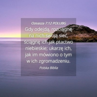 Picture 04 - Ozeasza 7:12 POLUBG - Gdy odejdą, rozciągnę na nich swoją sieć, - Bible Verse Picture