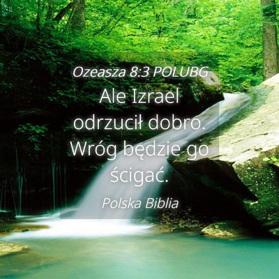 Picture 04 - Ozeasza 8:3 POLUBG - Ale Izrael odrzucił dobro. Wróg będzie go - Bible Verse Picture