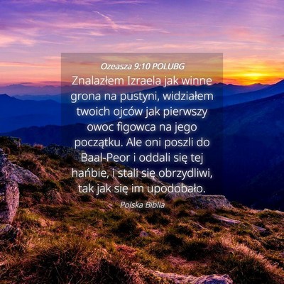 Picture 04 - Ozeasza 9:10 POLUBG - Znalazłem Izraela jak winne grona na pustyni, - Bible Verse Picture