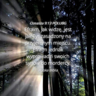 Picture 04 - Ozeasza 9:13 POLUBG - Efraim, jak widzę, jest jak Tyr zasadzony na - Bible Verse Picture