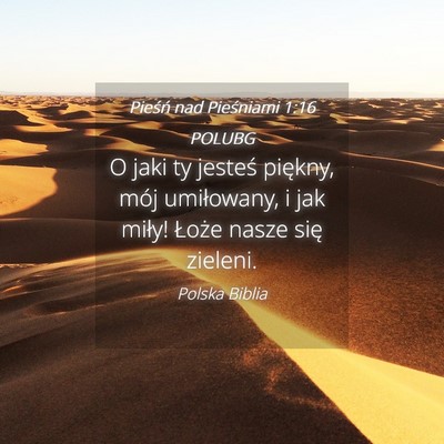 Picture 04 - Pieśń nad Pieśniami 1:16 POLUBG - O jaki ty jesteś piękny, mój umiłowany, i jak - Bible Verse Picture
