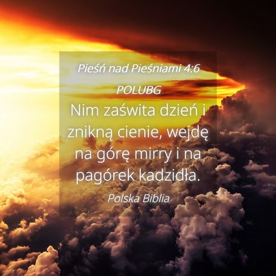 Picture 04 - Pieśń nad Pieśniami 4:6 POLUBG - Nim zaświta dzień i znikną cienie, wejdę na - Bible Verse Picture