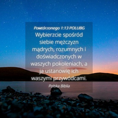 Picture 04 - Powtórzonego 1:13 POLUBG - Wybierzcie spośród siebie mężczyzn mądrych, - Bible Verse Picture