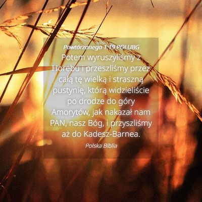 Picture 04 - Powtórzonego 1:19 POLUBG - Potem wyruszyliśmy z Horebu i przeszliśmy przez - Bible Verse Picture