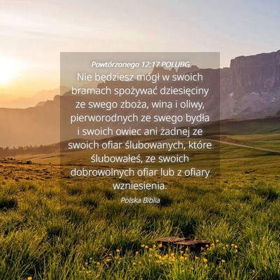 Picture 04 - Powtórzonego 12:17 POLUBG - Nie będziesz mógł w swoich bramach spożywać - Bible Verse Picture