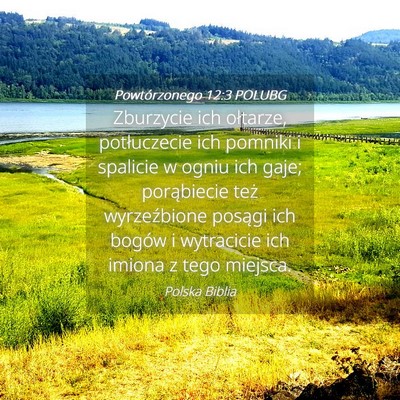 Picture 04 - Powtórzonego 12:3 POLUBG - Zburzycie ich ołtarze, potłuczecie ich pomniki - Bible Verse Picture