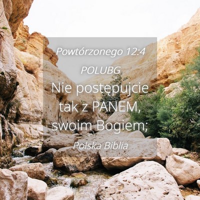 Picture 04 - Powtórzonego 12:4 POLUBG - Nie postępujcie tak z PANEM, swoim - Bible Verse Picture