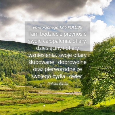 Picture 04 - Powtórzonego 12:6 POLUBG - Tam będziecie przynosić swoje całopalenia, - Bible Verse Picture