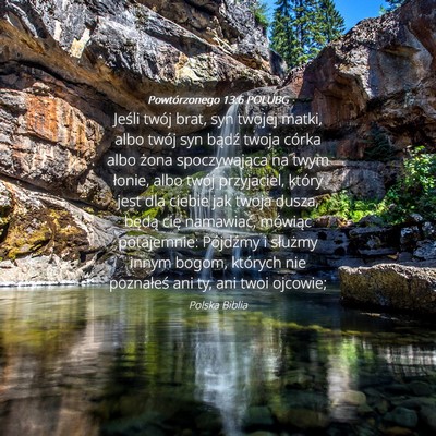 Picture 04 - Powtórzonego 13:6 POLUBG - Jeśli twój brat, syn twojej matki, albo twój - Bible Verse Picture
