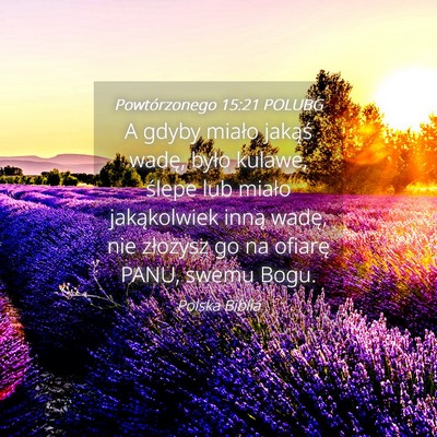 Picture 04 - Powtórzonego 15:21 POLUBG - A gdyby miało jakąś wadę, było kulawe, - Bible Verse Picture