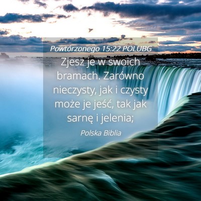 Picture 04 - Powtórzonego 15:22 POLUBG - Zjesz je w swoich bramach. Zarówno nieczysty, - Bible Verse Picture