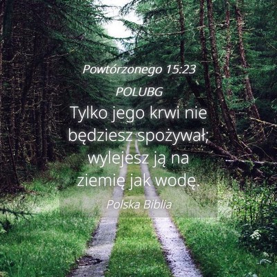 Picture 04 - Powtórzonego 15:23 POLUBG - Tylko jego krwi nie będziesz spożywał; - Bible Verse Picture
