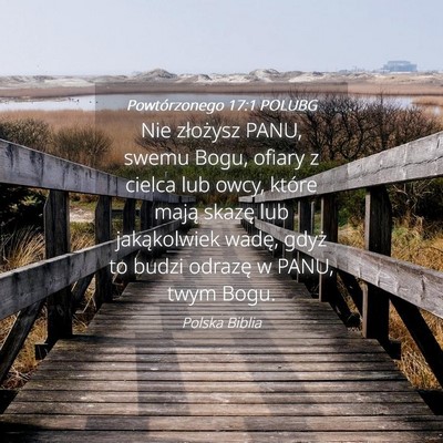 Picture 04 - Powtórzonego 17:1 POLUBG - Nie złożysz PANU, swemu Bogu, ofiary z cielca - Bible Verse Picture