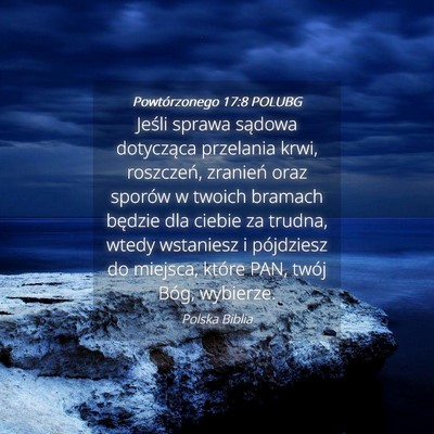Picture 04 - Powtórzonego 17:8 POLUBG - Jeśli sprawa sądowa dotycząca przelania krwi, - Bible Verse Picture