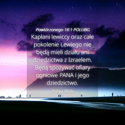 Picture 04 - Powtórzonego 18:1 POLUBG - Kapłani lewiccy oraz całe pokolenie Lewiego nie - Bible Verse Picture
