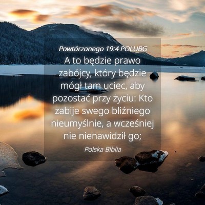 Picture 04 - Powtórzonego 19:4 POLUBG - A to będzie prawo zabójcy, który będzie - Bible Verse Picture