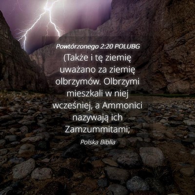 Picture 04 - Powtórzonego 2:20 POLUBG - (Także i tę ziemię uważano za ziemię - Bible Verse Picture