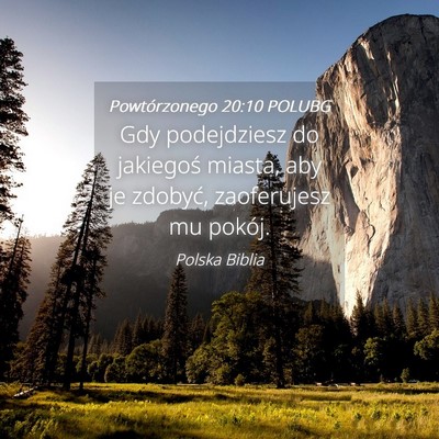 Picture 04 - Powtórzonego 20:10 POLUBG - Gdy podejdziesz do jakiegoś miasta, aby je - Bible Verse Picture