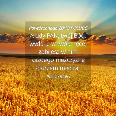 Picture 04 - Powtórzonego 20:13 POLUBG - A gdy PAN, twój Bóg, wyda je w twoje ręce, - Bible Verse Picture
