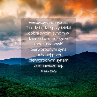 Picture 04 - Powtórzonego 21:16 POLUBG - To gdy będzie przydzielał dobra swoim synom w - Bible Verse Picture