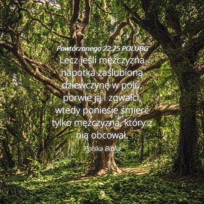 Picture 04 - Powtórzonego 22:25 POLUBG - Lecz jeśli mężczyzna napotka zaślubioną - Bible Verse Picture