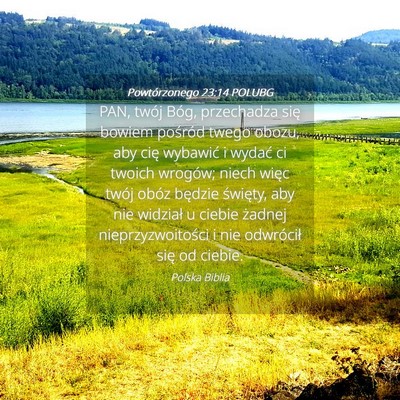 Picture 04 - Powtórzonego 23:14 POLUBG - PAN, twój Bóg, przechadza się bowiem pośród - Bible Verse Picture