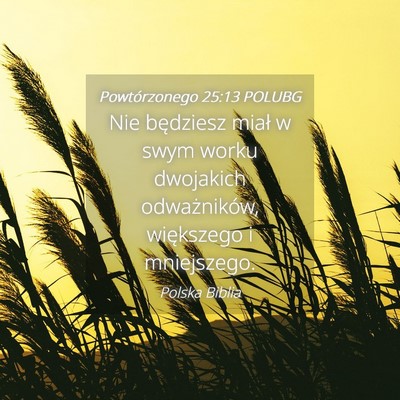 Picture 04 - Powtórzonego 25:13 POLUBG - Nie będziesz miał w swym worku dwojakich - Bible Verse Picture
