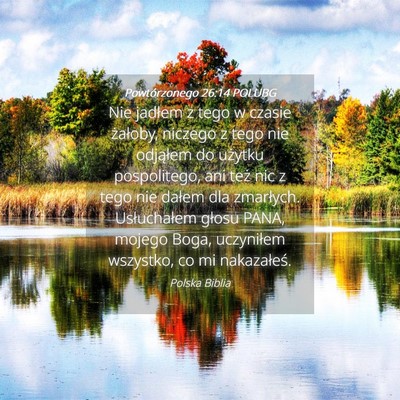 Picture 04 - Powtórzonego 26:14 POLUBG - Nie jadłem z tego w czasie żałoby, niczego z - Bible Verse Picture