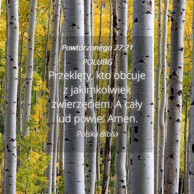 Picture 04 - Powtórzonego 27:21 POLUBG - Przeklęty, kto obcuje z jakimkolwiek - Bible Verse Picture