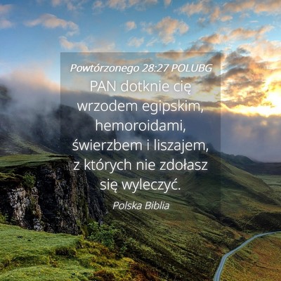 Picture 04 - Powtórzonego 28:27 POLUBG - PAN dotknie cię wrzodem egipskim, hemoroidami, - Bible Verse Picture