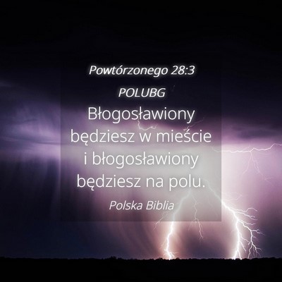 Picture 04 - Powtórzonego 28:3 POLUBG - Błogosławiony będziesz w mieście i - Bible Verse Picture
