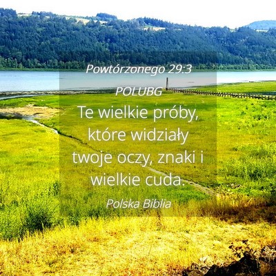 Picture 04 - Powtórzonego 29:3 POLUBG - Te wielkie próby, które widziały twoje oczy, - Bible Verse Picture