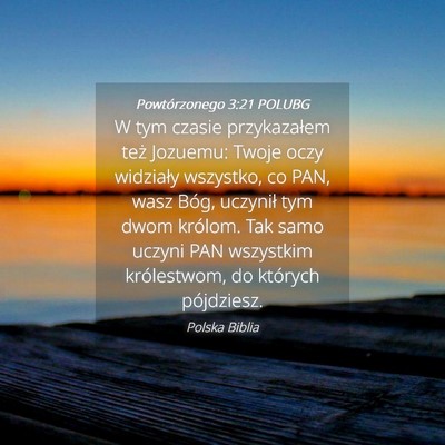 Picture 04 - Powtórzonego 3:21 POLUBG - W tym czasie przykazałem też Jozuemu: Twoje - Bible Verse Picture