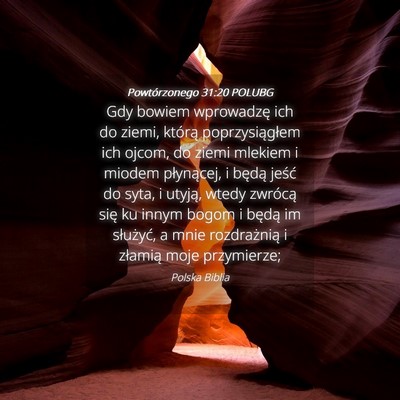 Picture 04 - Powtórzonego 31:20 POLUBG - Gdy bowiem wprowadzę ich do ziemi, którą - Bible Verse Picture